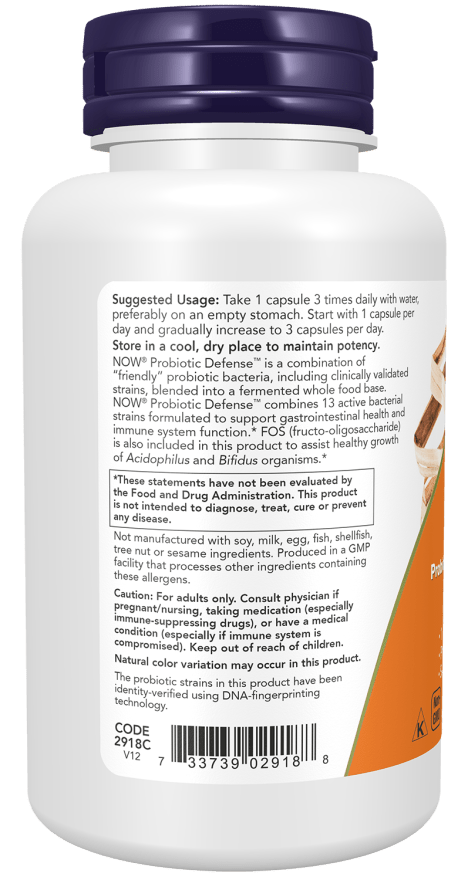 NOW Foods Probiotic Defense 90 Veg Capsules - MarshallsHealthShop
