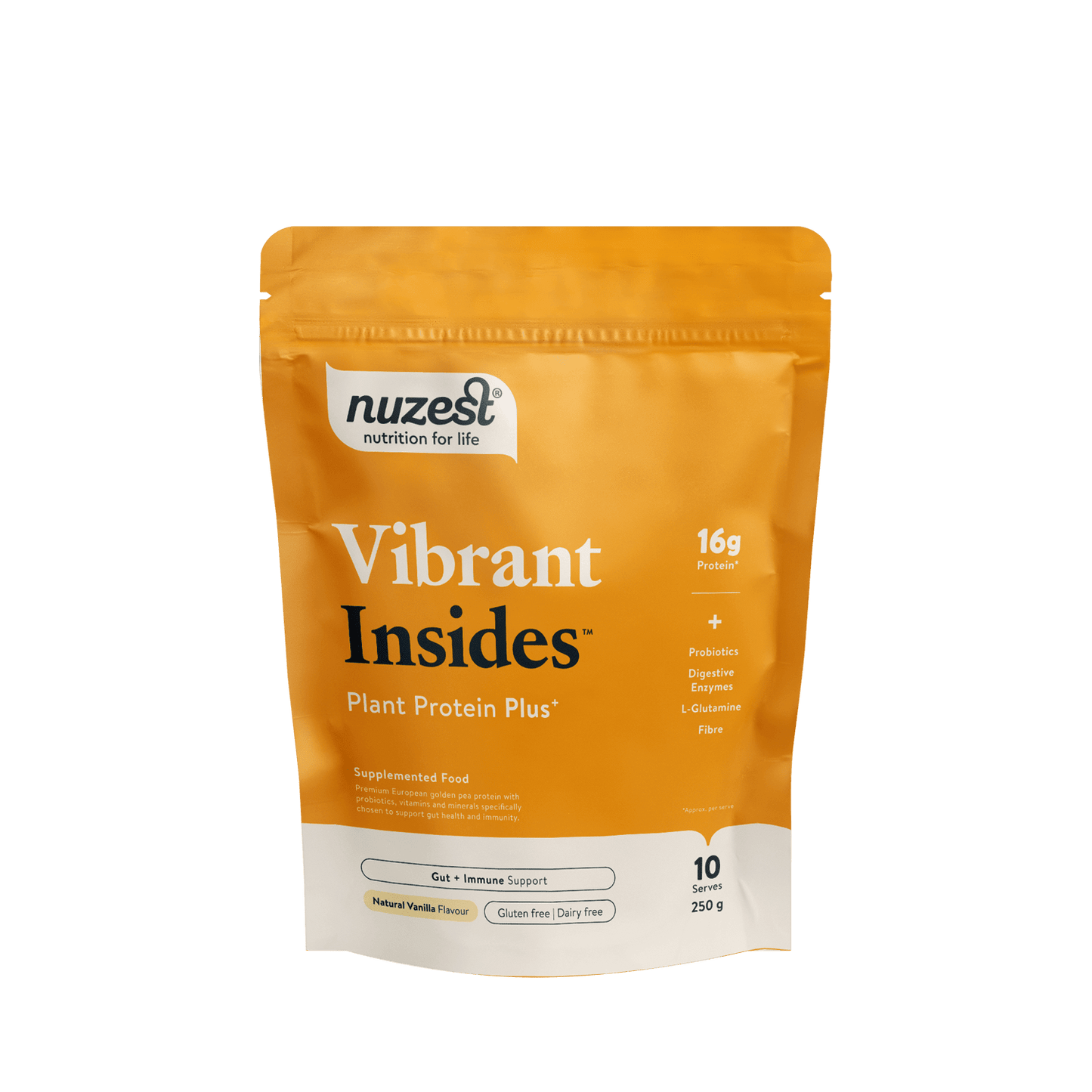 Nuzest Protein Plus Vibrant Insides Vanilla 250g
A gut and immune support blend with golden pea protein, shelf-stable probiotics, digestive enzymes, L-glutamine, slippery elm, zinc and vitamin C. Vibrant Insides is a plant-based drink mix that helps nourish your microbiome and support daily digestive and immune health.
1st Stop, Marshall's Health Shop!