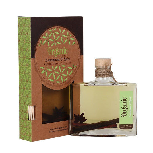 Organic Goodness Reed Diffuser Lemongrass + Spice - 1st Stop Marshall's Health Shop, Gift Shop! - Heath and Natural Therapy New Brighton Christchurch - Naturopath