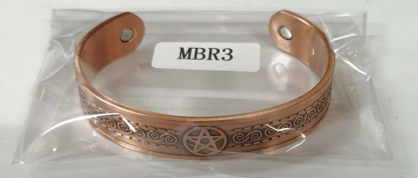 Magnetic Copper Bracelet Pentagram