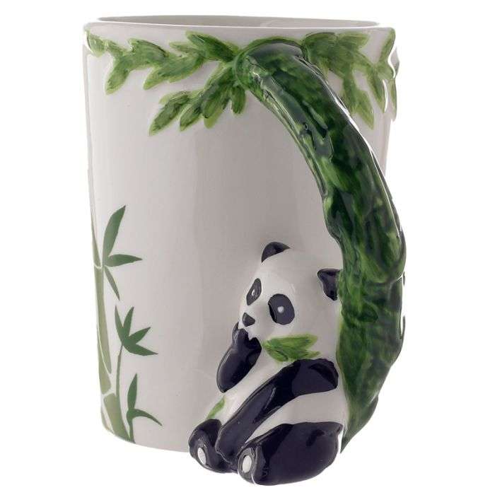 Panda Bamboo Ceramic Shaped Handle Mug - MarshallsHealthShop