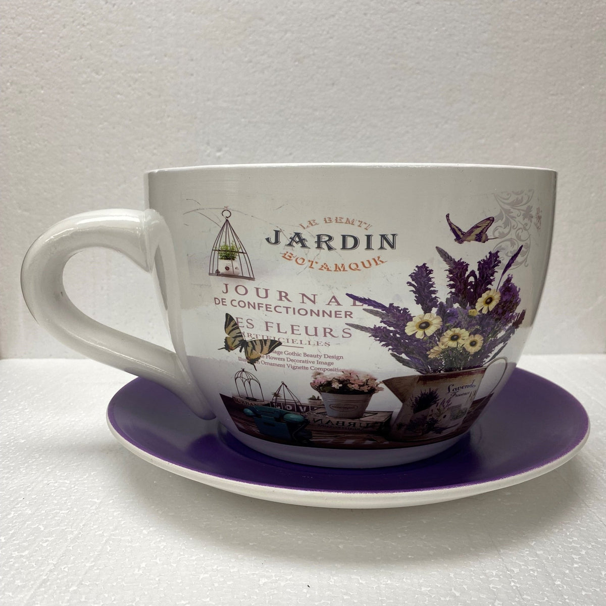 Planter Cup & Saucer Lavender - 1st Stop Marshall's Health Shop, Gift Shop! - Heath and Natural Therapy New Brighton Christchurch - Naturopath