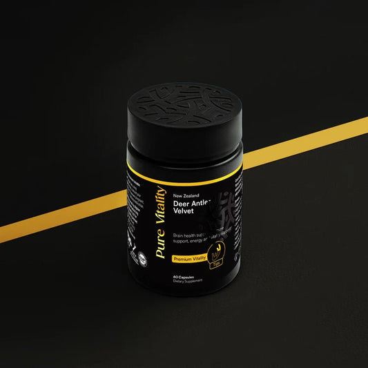 Pure Vitality's Deer Antler Premium Tips 250mg 60 Caps - MarshallsHealthShop