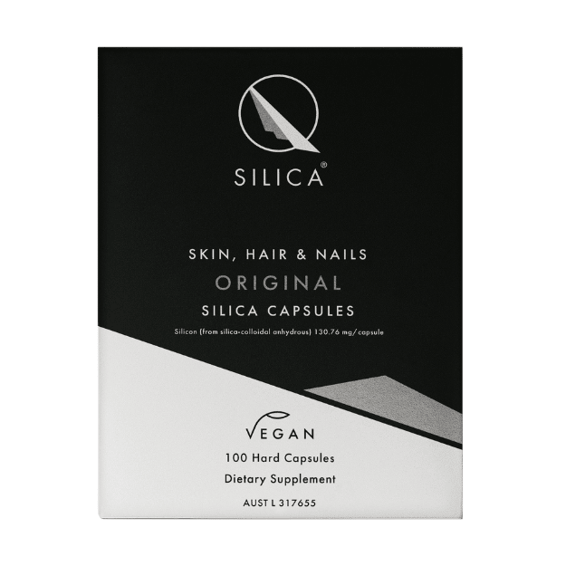 Qsilica Colloidal Silica Hair Skin Nail 100 caps Qsilica Colloidal silica capsules offers a convenient form of colloidal silica, a dietary mineral that may support skin, hair and nail health.
