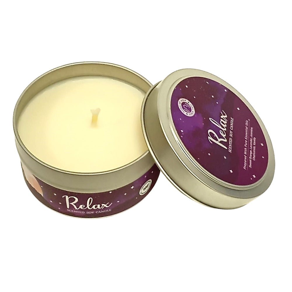 Relax Aromatherapy Scented Soy Candle 80gm# - 1st Stop Marshall's Health Shop, Gift Shop! - Heath and Natural Therapy New Brighton Christchurch - Naturopath#