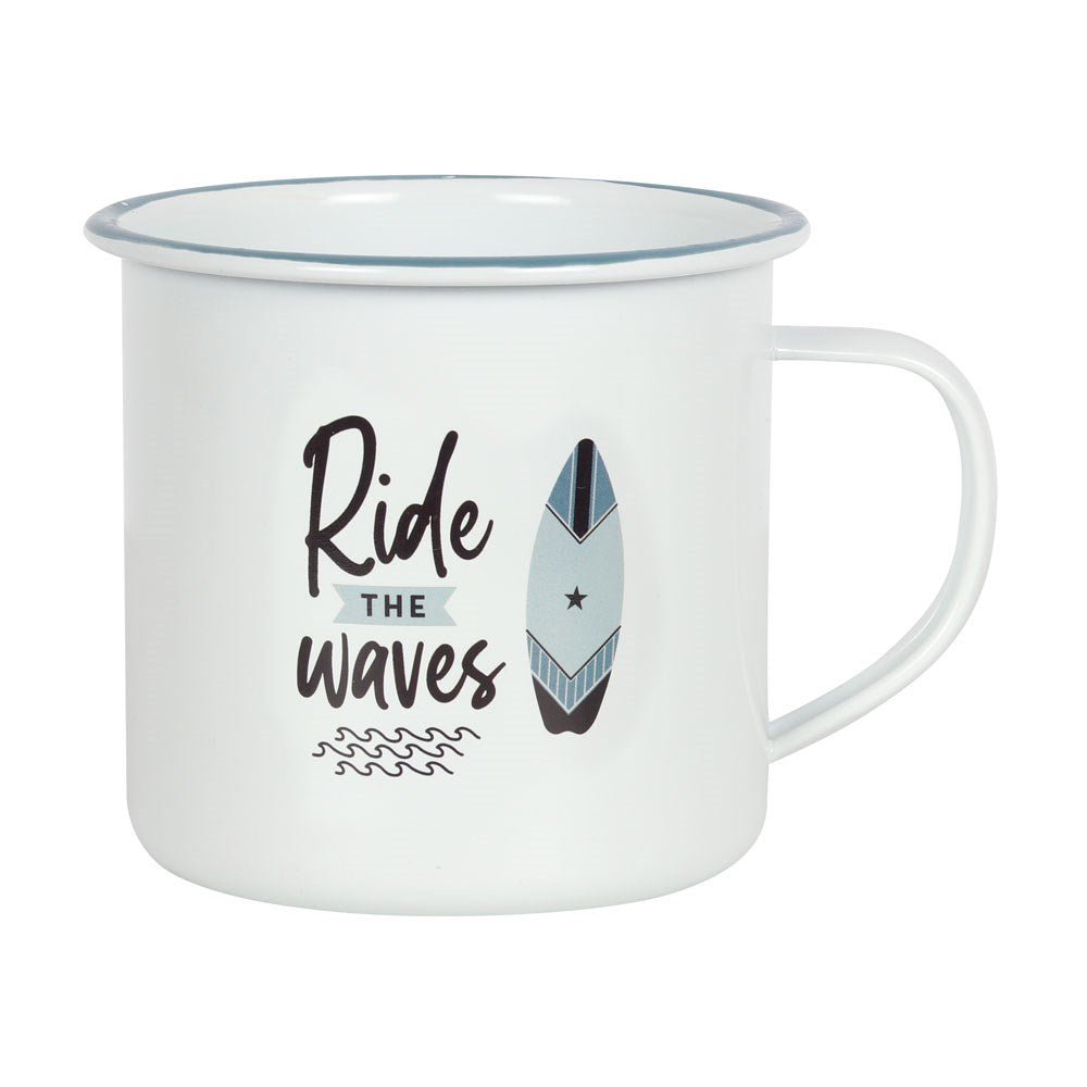Ride The Waves Enamel Style Mug - MarshallsHealthShop