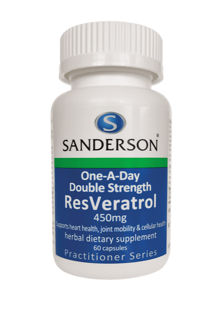 SANDERSON Double Strength Resveratrol 60 Capsules - 1st Stop Marshall's Health Shop, Gift Shop! - Heath and Natural Therapy New Brighton Christchurch - Naturopath