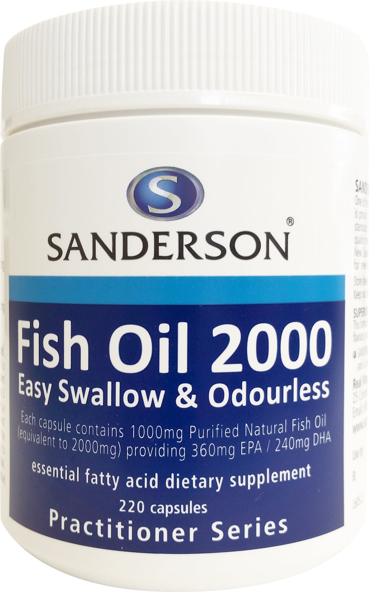 SANDERSON Fish Oil 2000 220 Softgels: Buy More & Save More! - 1st Stop Marshall's Health Shop, Gift Shop! - Heath and Natural Therapy New Brighton Christchurch - Naturopath