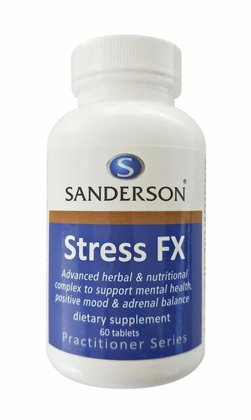 SANDERSON Stress FX 60 Tablets - 1st Stop Marshall's Health Shop, Gift Shop! - Heath and Natural Therapy New Brighton Christchurch - Naturopath