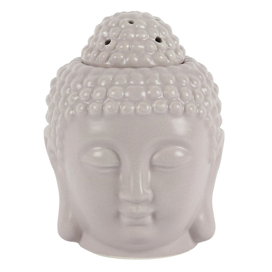 Small Grey Buddha Head Oil Burner - MarshallsHealthShop