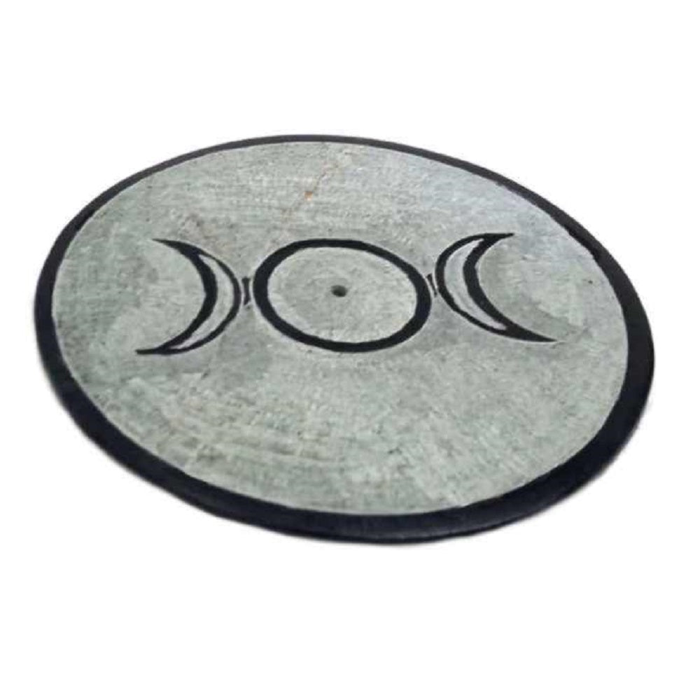 Soapstone Incense Holder Triple Moon - MarshallsHealthShop