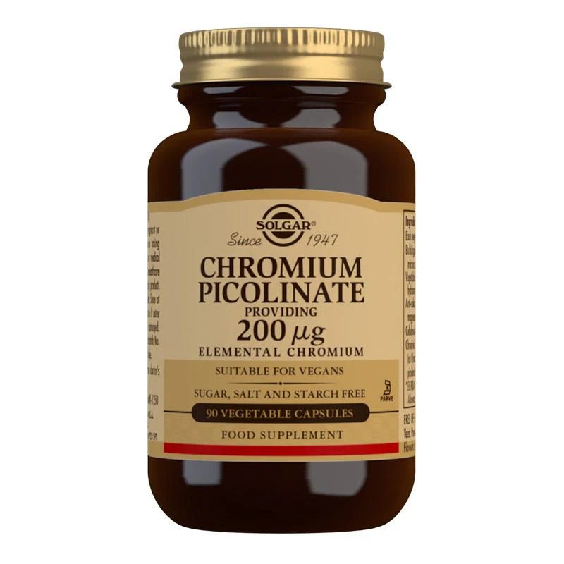 Solgar Chromium Picolinate 200 ug 90 Vegetable Capsules - 1st Stop Marshall's Health Shop, Gift Shop! - Heath and Natural Therapy New Brighton Christchurch - Naturopath