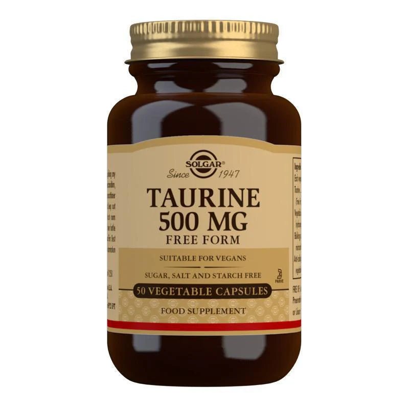 Solgar Taurine 500 mg 50 Vegetable Capsules - 1st Stop Marshall's Health Shop, Gift Shop! - Heath and Natural Therapy New Brighton Christchurch - Naturopath