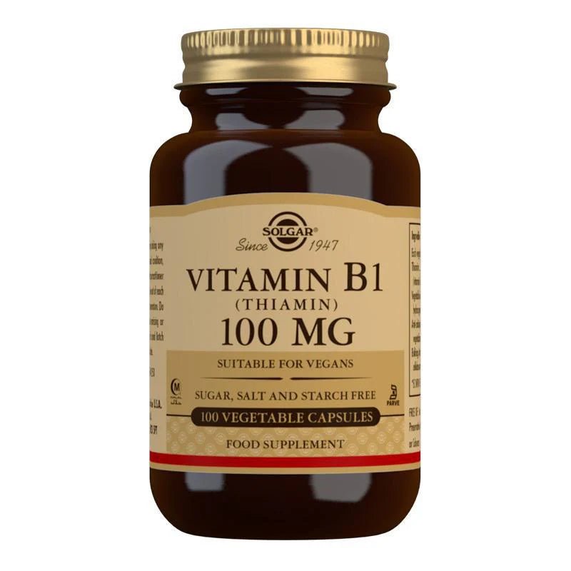 Solgar Vitamin B1 (Thiamin) 100 mg 100 Vegetable Capsules - 1st Stop Marshall's Health Shop, Gift Shop! - Heath and Natural Therapy New Brighton Christchurch - Naturopath