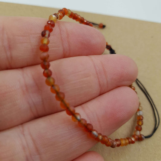 Star Cut Faceted Gemstone Bracelet Red Agate - MarshallsHealthShop