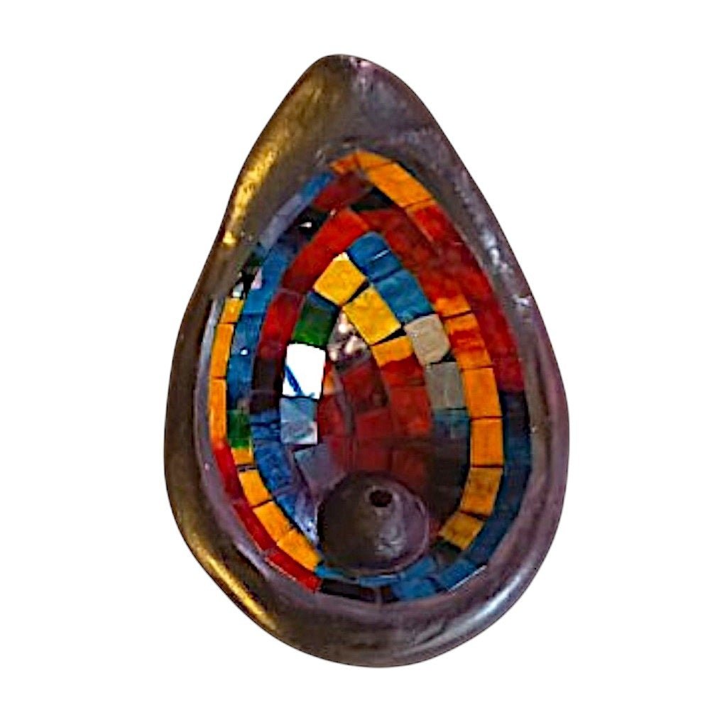 Tear Drop Mosaic Incense Dish 12cm - 1st Stop Marshall's Health Shop, Gift Shop! - Heath and Natural Therapy New Brighton Christchurch - Naturopath