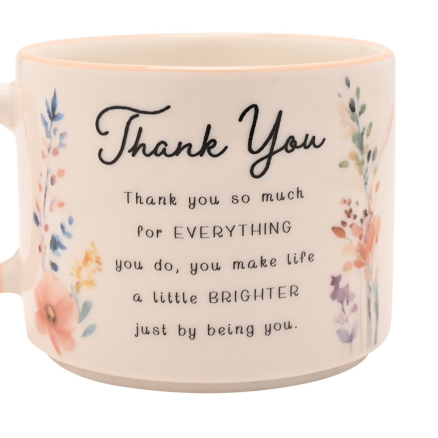 The Cottage Garden Peach Mug Thank You - 1st Stop Marshall's Health Shop, Gift Shop! - Heath and Natural Therapy New Brighton Christchurch - Naturopath