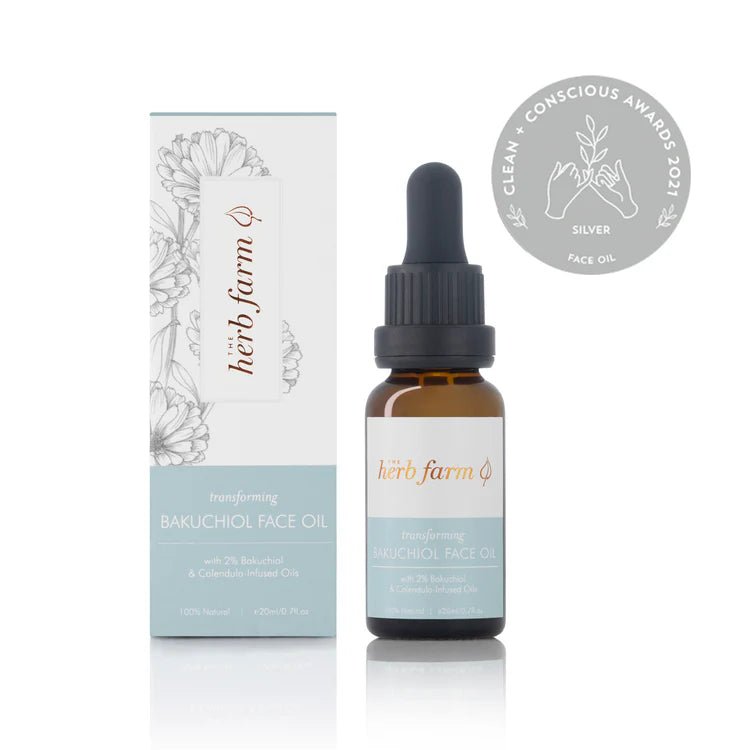 The Herb Farm Transforming Bakuchiol Face Oil - 1st Stop Marshall's Health Shop, Gift Shop! - Heath and Natural Therapy New Brighton Christchurch - Naturopath
