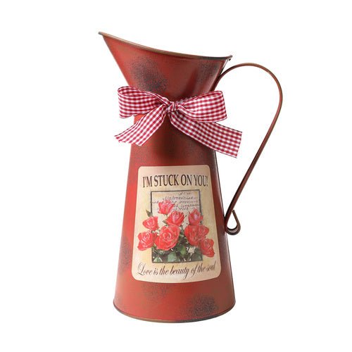 Tin Jug Large Red# - 1st Stop Marshall's Health Shop, Gift Shop! - Heath and Natural Therapy New Brighton Christchurch - Naturopath#