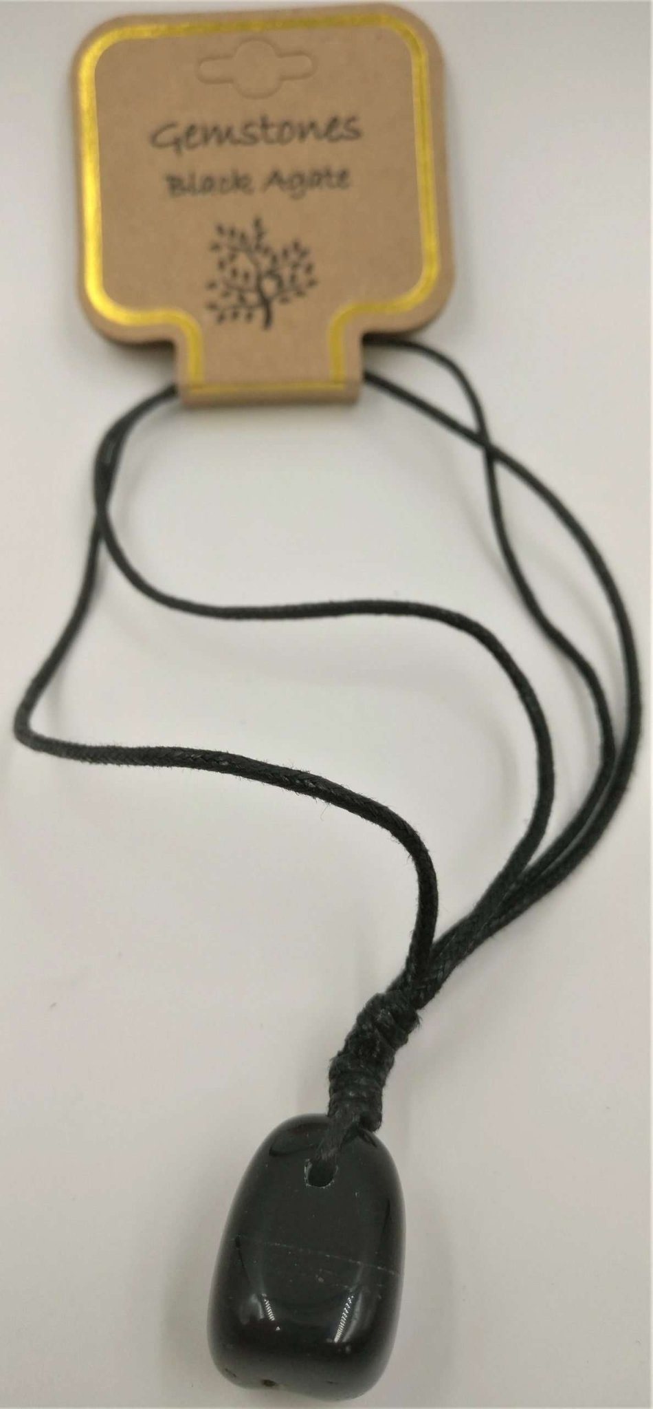Tumblestone Pendant Black Agate - 1st Stop Marshall's Health Shop, Gift Shop! - Heath and Natural Therapy New Brighton Christchurch - Naturopath