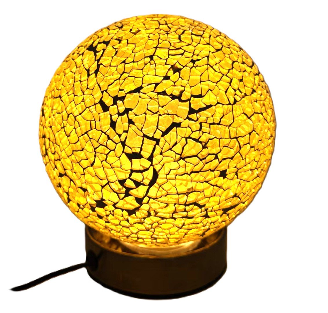 Turkish Mosaic Globe USB LED Lamp TL184 Yellow - 1st Stop Marshall's Health Shop, Gift Shop! - Heath and Natural Therapy New Brighton Christchurch - Naturopath