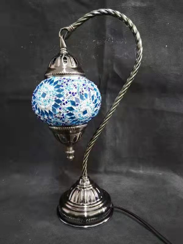 Turkish Mosaic Lamp - Swan Neck Multicolour TL144 - 1st Stop Marshall's Health Shop, Gift Shop! - Heath and Natural Therapy New Brighton Christchurch - Naturopath