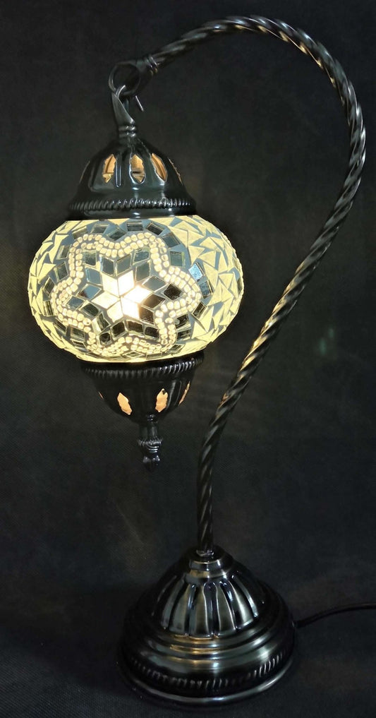 Turkish Mosaic Lamp Swan White TL101 - MarshallsHealthShop