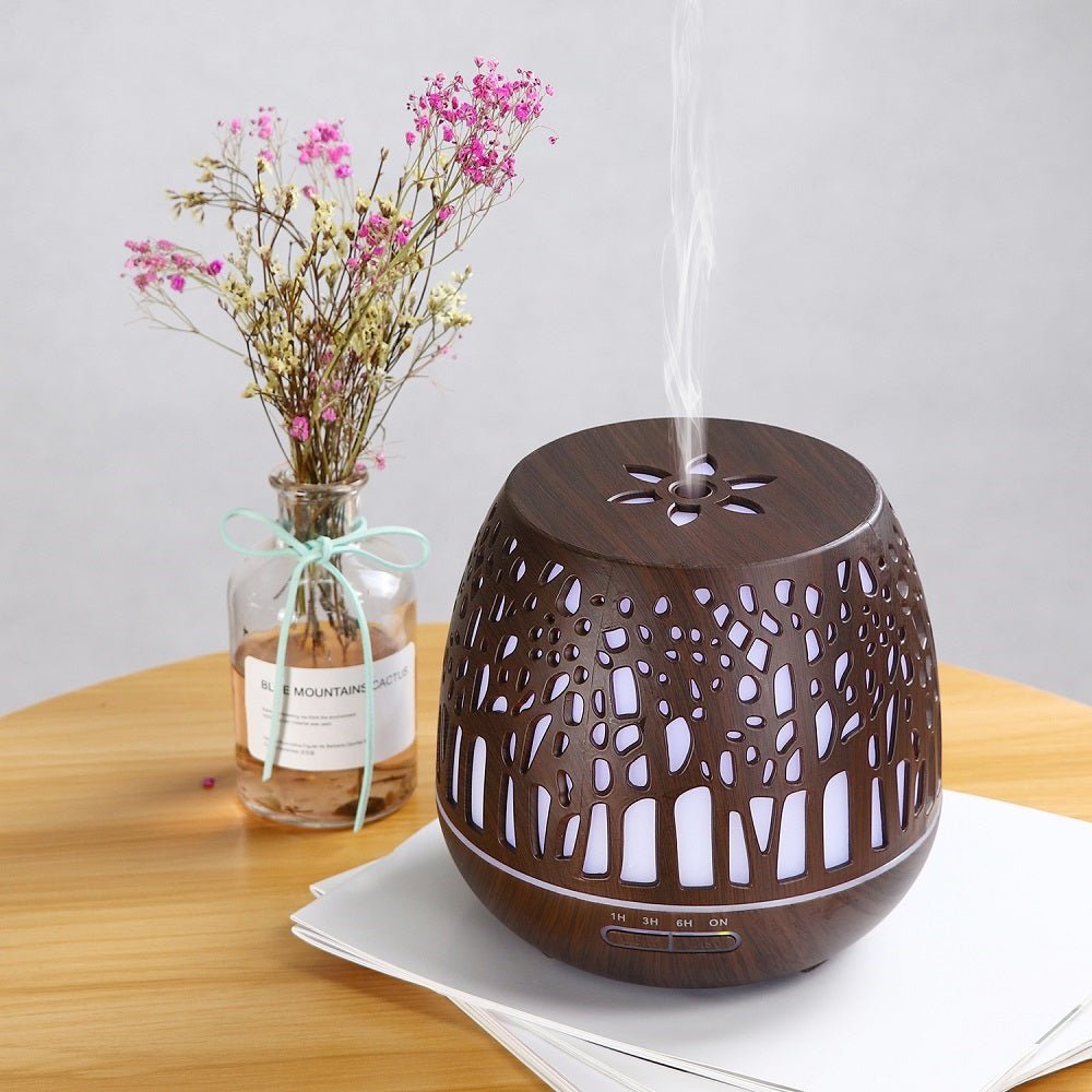 Ultrasonic Aroma Diffuser Dark Wood Grain - MarshallsHealthShop