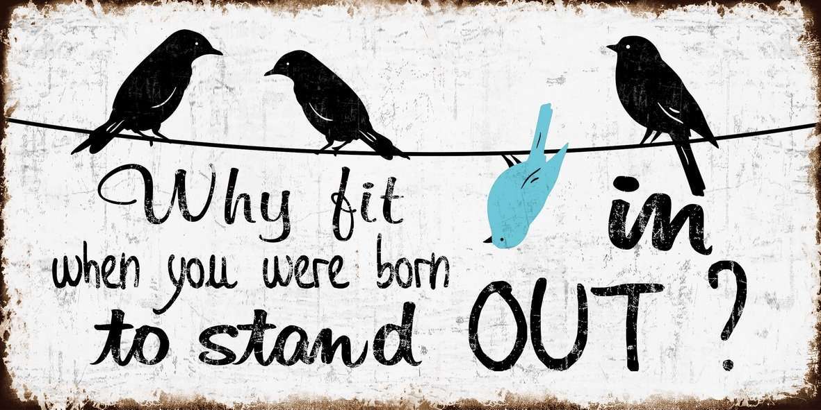 Wall Art on MDF Why Fit In 20x60cm - MarshallsHealthShop