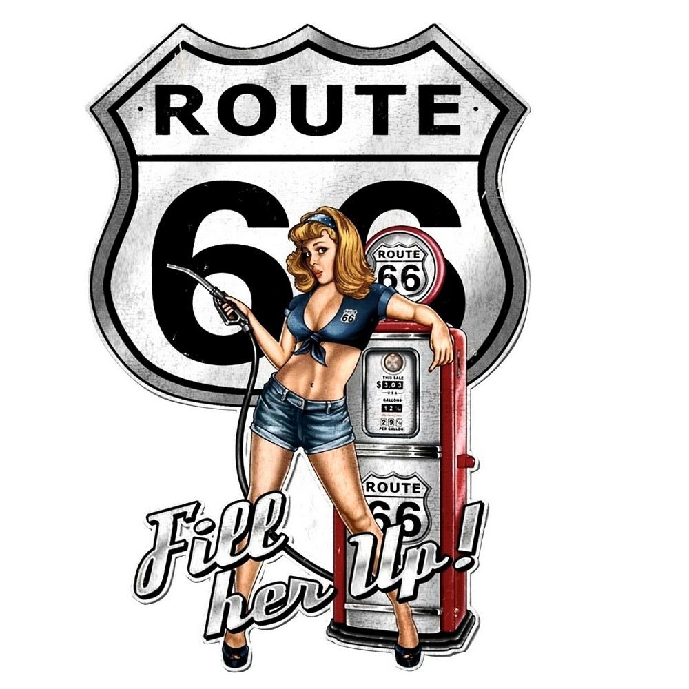 Wall Art Route 66 Embossed Iron - MarshallsHealthShop