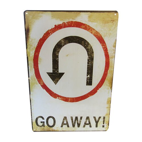 Wall Art Tin Go Away# - 1st Stop Marshall's Health Shop, Gift Shop! - Heath and Natural Therapy New Brighton Christchurch - Naturopath#