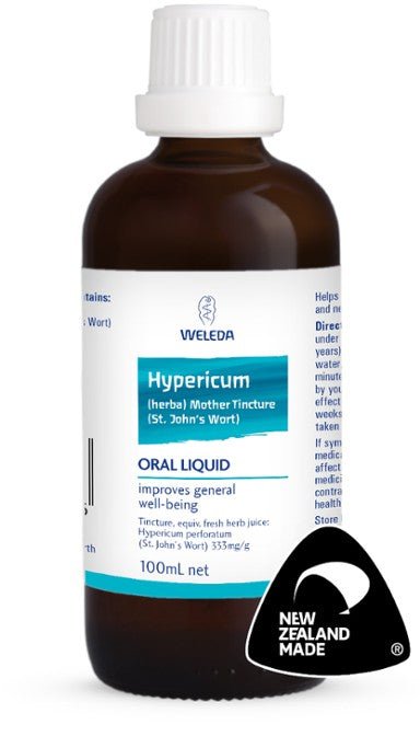 Weleda Hypericum MT (St Johns Wort) 100ml - 1st Stop Marshall's Health Shop, Gift Shop! - Heath and Natural Therapy New Brighton Christchurch - Naturopath