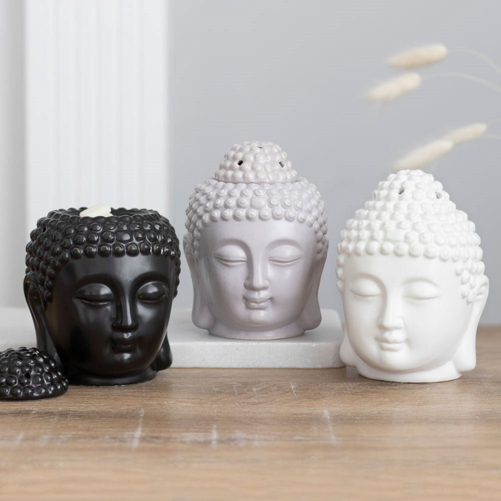 White Buddha Head Oil Burner - MarshallsHealthShop