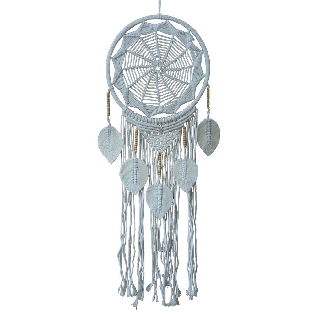 White Web 5 Leaf Dreamcatcher 32cm - 1st Stop Marshall's Health Shop, Gift Shop! - Heath and Natural Therapy New Brighton Christchurch - Naturopath