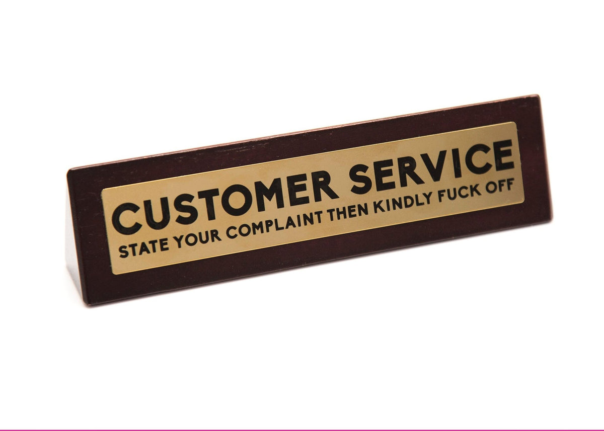 Wooden Desk Sign Customer Service - 1st Stop Marshall's Health Shop, Gift Shop! - Heath and Natural Therapy New Brighton Christchurch - Naturopath