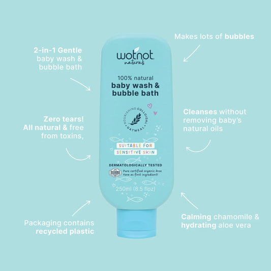 Wotnot 100% Natural Baby Wash & Bubble Bath - MarshallsHealthShop