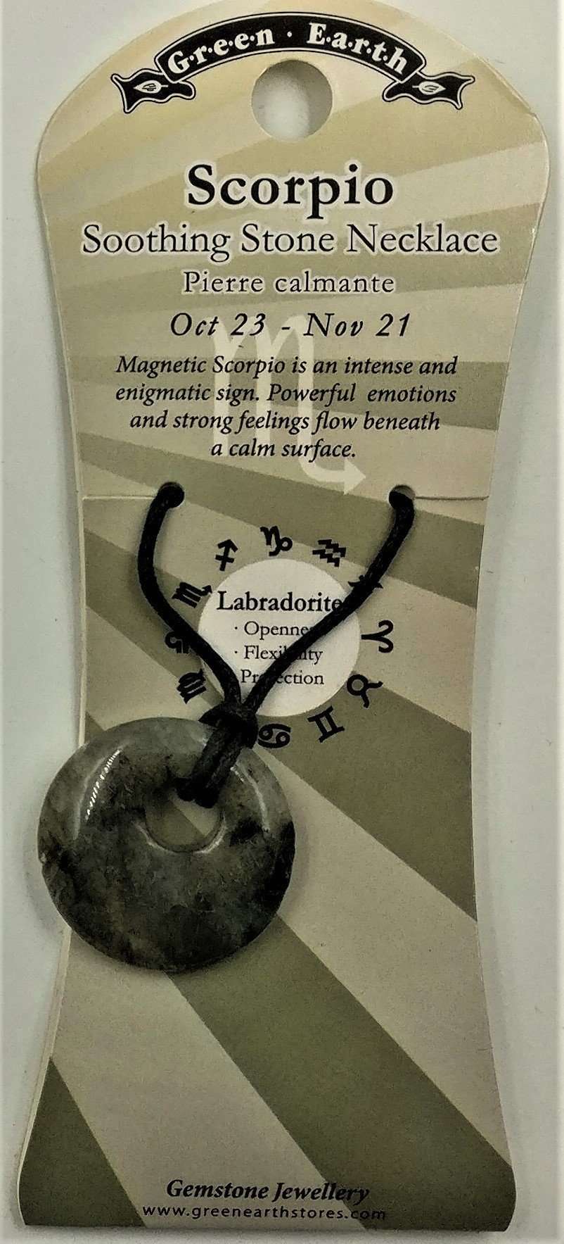 Zodiac Donut Pendant - Scorpio/Labradorite - MarshallsHealthShop
