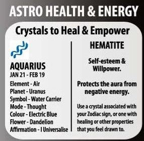 Zodiac Pendant Hematite Aquarius - MarshallsHealthShop