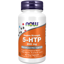 NOW Foods 5-HTP, Double Strength 200 mg 60 Veg Capsules 1st Stop, Marshall's Health Shop!  5-HTP, the intermediate metabolite between the amino acid tryptophan and serotonin, is extracted from the seed of an African plant (Griffonia simplicifolia).  NOW® Double Strength 5-HTP has twice the 5-HTP (200 mg per capsule) as in our regular strength product (100 mg per capsule).