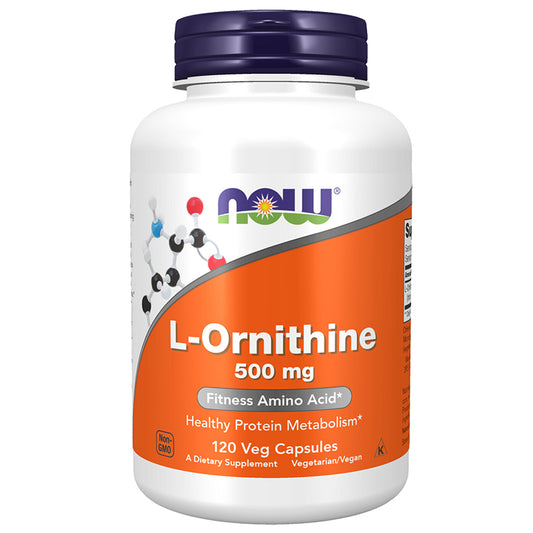 NOW Foods L-Ornithine 500mg 120 Veg Capsules 1st Stop, Marshall's Health Shop!  What is L-Ornithine?  Ornithine is a non-essential amino acid that plays a central role in the urea cycle, functioning along with Arginine and Citrulline to rid the body of ammonia, a by-product of protein metabolism. 