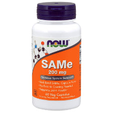 NOW Foods SAMe 200mg 60 Veg Capsules 1st Stop, Marshall's Health Shop!  What is SAMe?  SAMe (S-adenosylmethionine), a compound native to the body, is a component of many biochemical reactions, including those that affect brain biochemistry and joint health. 