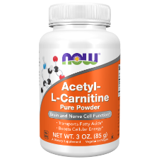 NOW Foods Acetyl L-Carnitine Powder 3oz 1st Stop, Marshall's Health Shop!  Acetyl-L-Carnitine (ALC) is a modified amino acid that supports cellular energy production by assisting in the transport of fat into the mitochondria where it is converted into ATP (cellular fuel).* ALC is a highly bioavailable form of carnitine that can cross the blood-brain barrier, 