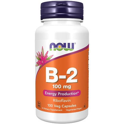 NOW B-2 100mg 100 Veg Caps. What is Vitamin B 2 ?  Riboflavin Vitamin B-2, also known as riboflavin, is a member of the B-vitamin family. It occurs naturally in green vegetables, liver, kidneys, wheat germ, milk, eggs, cheese and fish. Riboflavin is an important enzyme cofactor necessary for energy production from carbohydrate, fat, and protein. It is also needed for the regeneration of glutathione, which supports the body's natural defense mechanisms and detoxification systems.