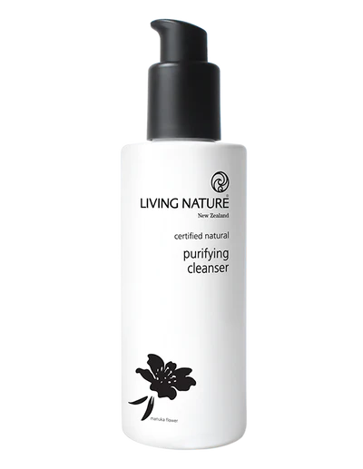LIVING NATURE PURIFYING CLEANSER Living Nature’s certified natural Purifying Cleanser is a lightly foaming gel to gently cleanse and balance skin.  • Gently cleanses without harsh chemicals • Leaves skin clear and balanced • Suitable for oily and combination skin • Certified natural • Made in New Zealand
