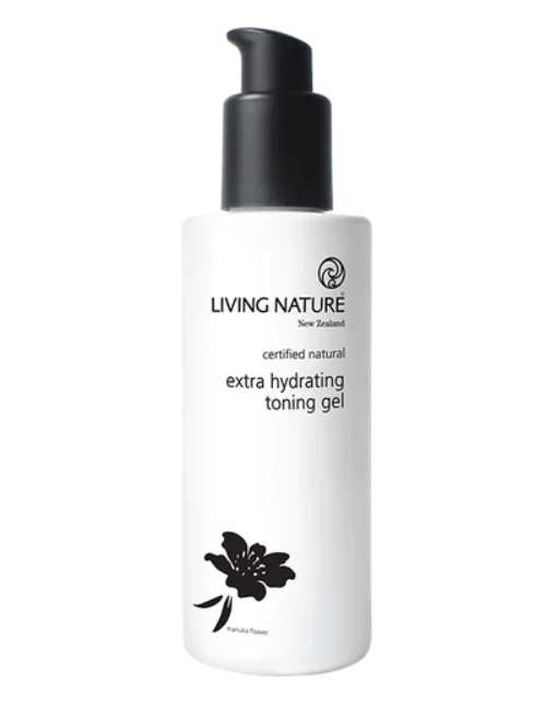 Living Nature’s certified natural Extra Hydrating Toning Gel is a creamy gel toner which works to repair dehydration and restore skin’s natural pH balance. • Hydrates and restores your skins natural pH balance • Prevents excess oil production • Deeply nurtures and soothes skin • Suitable for normal to dry skin • Certified natural • Made in New Zealand