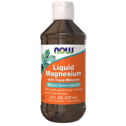 NOW Liquid Magnesium with Trace Minerals 237ml. What is Liquid Magnesium with Trace Minerals?  NOW® Liquid Magnesium with Trace Minerals is a natural mineral concentrate sourced from the Great Salt Lake and produced by using a proprietary solar evaporation process. This process also removes 99% of the naturally occurring sodium, while preserving its remaining 72 naturally occurring Trace Minerals in their bioavailable ionic forms.