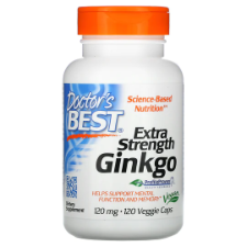 Doctor's Best Extra Strength Ginkgo helps support memory and brain capacity. It also helps support healthy mitochondrial and nerve cell function. This premium quality Ginkgo biloba is a standardized extract, guaranteed to contain  minimum 24% flavonol glycosides and 6% terpene lactones, as verified by independent laboratory analysis.