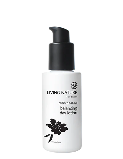 Living Nature’s certified natural Balancing Day Lotion is a lightweight moisturiser to hydrate and balance skins natural moisture content. • Lightweight, fast absorbing formula • Soothes and nourishes without weighing skin down • Suitable for oily and combination skin • Certified natural • Made in New Zealand