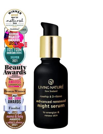 Energize and renew your skin on a cellular level with Living Nature’s new Advanced Renewal Night Serum, formulated with active natural ingredients to target the signs of ageing and promote healthy, radiant skin while you sleep.