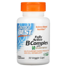 Doctor's Best Fully Active B Complex contains all eight important B Vitamins, a fully spectrum designed for optimal absorption and utilization to support overall health and well-being. Water-soluble B vitamins play important roles in cell metabolism, supporting DNA, organs, genes, cells, tissues, skin health, immune system, enzyme functions and energy production.